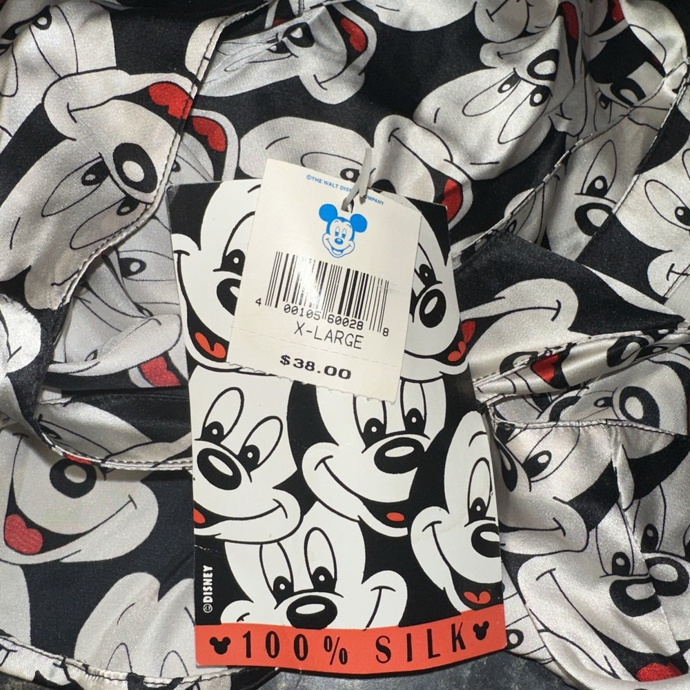 Vtg 90s Y2K Mickey Inc Disney 100% Silk Slip Dress Mickey Mouse Nightgown XL - Picture 2 of 4